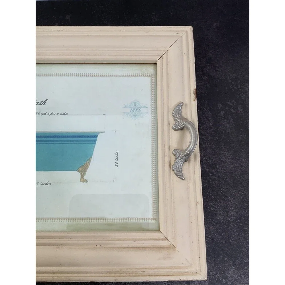 Bathroom Decoration Framed Roman Porcelain Design Bathtub.16” x 12.25” - Picture 5 of 16